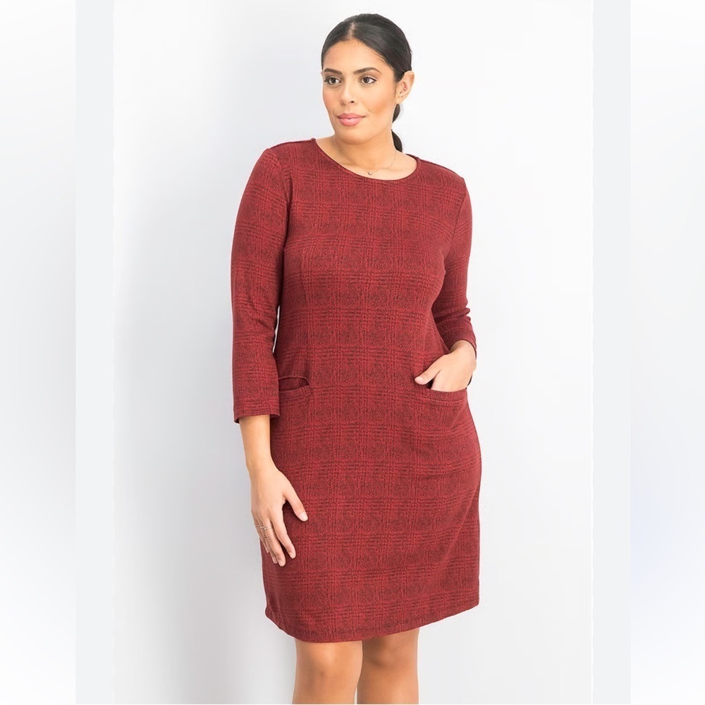 41 Hawthorne Aniya Jacquard Knit Red Women's Dress
Medium Petite